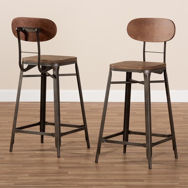 Industrial Stackable Counter Stool 2-Piece Set by Baxton Studio