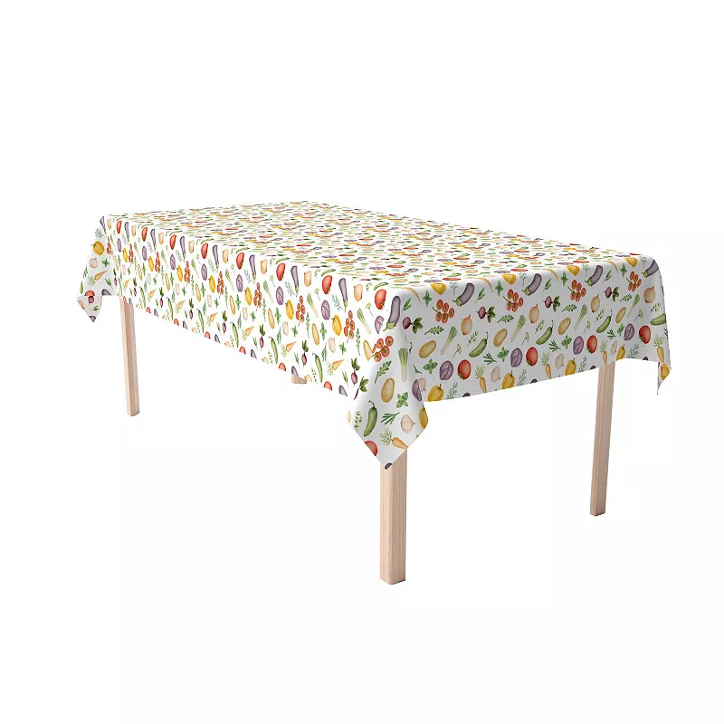 Rectangular Tablecloth， 100% Cotton， 60x104， Garden Vegetables