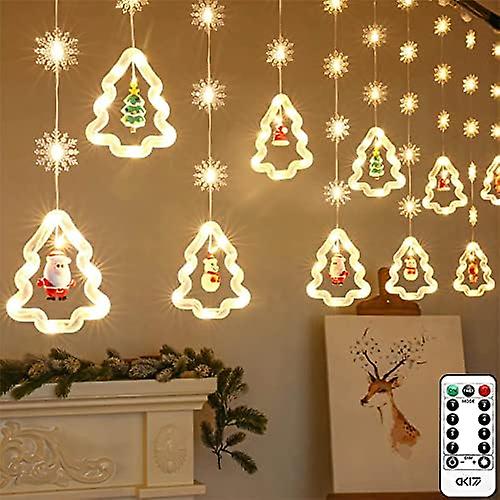 Christmas Lights Decorations - 10ft 120LED Curtain Lights for Xmas Decor （Tree）