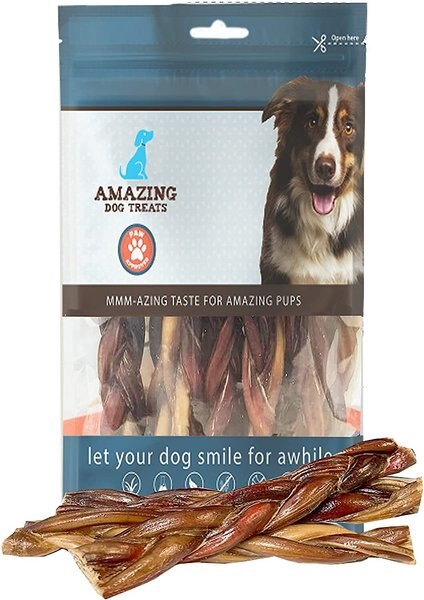 Amazing Dog Treats 6-inch Braided Bully Stick Dog Treats