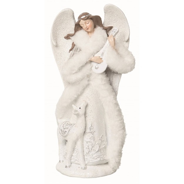 Transpac Resin Gray Christmas Angel In Sweater Figurine