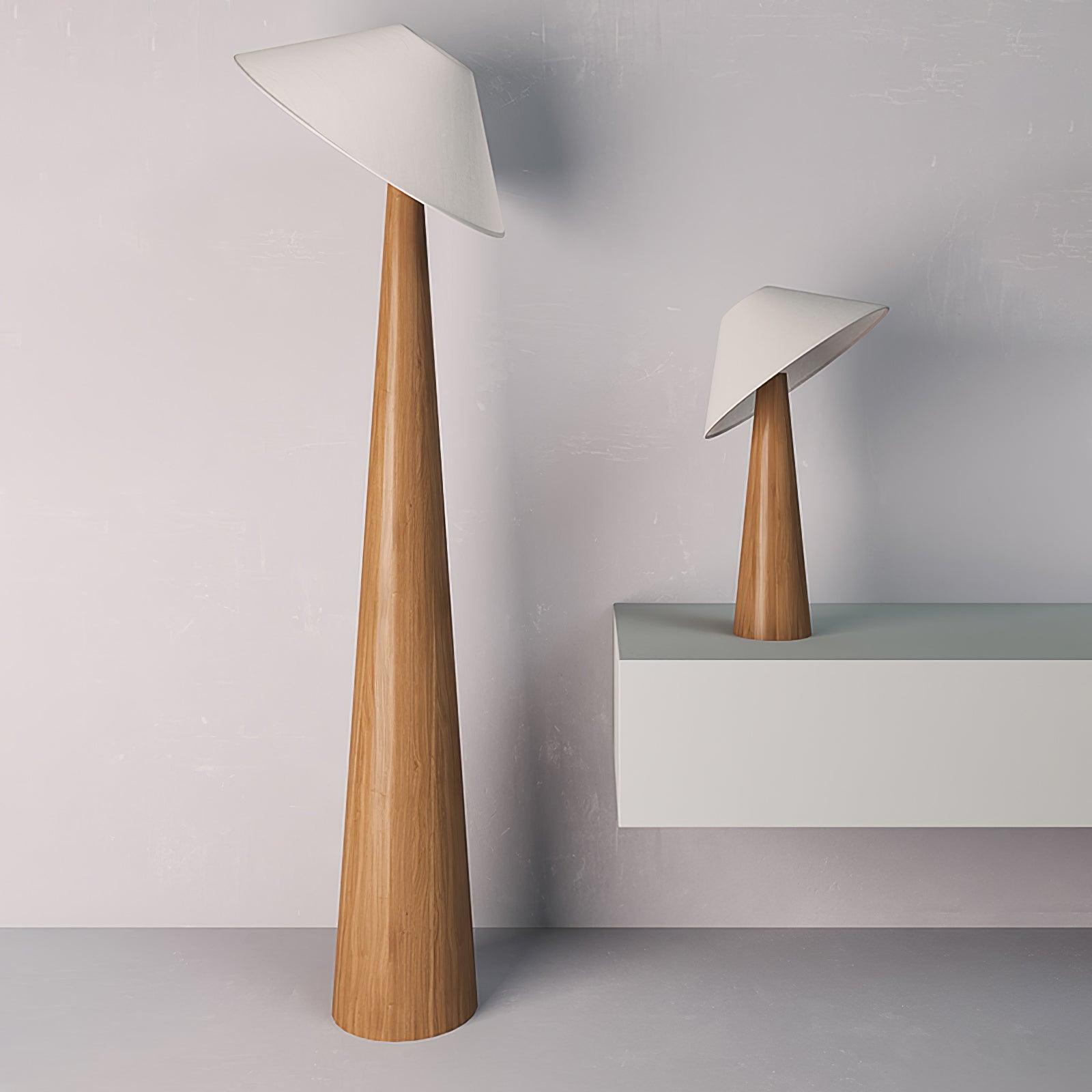 Tilt Hat Wooden Floor Lamp