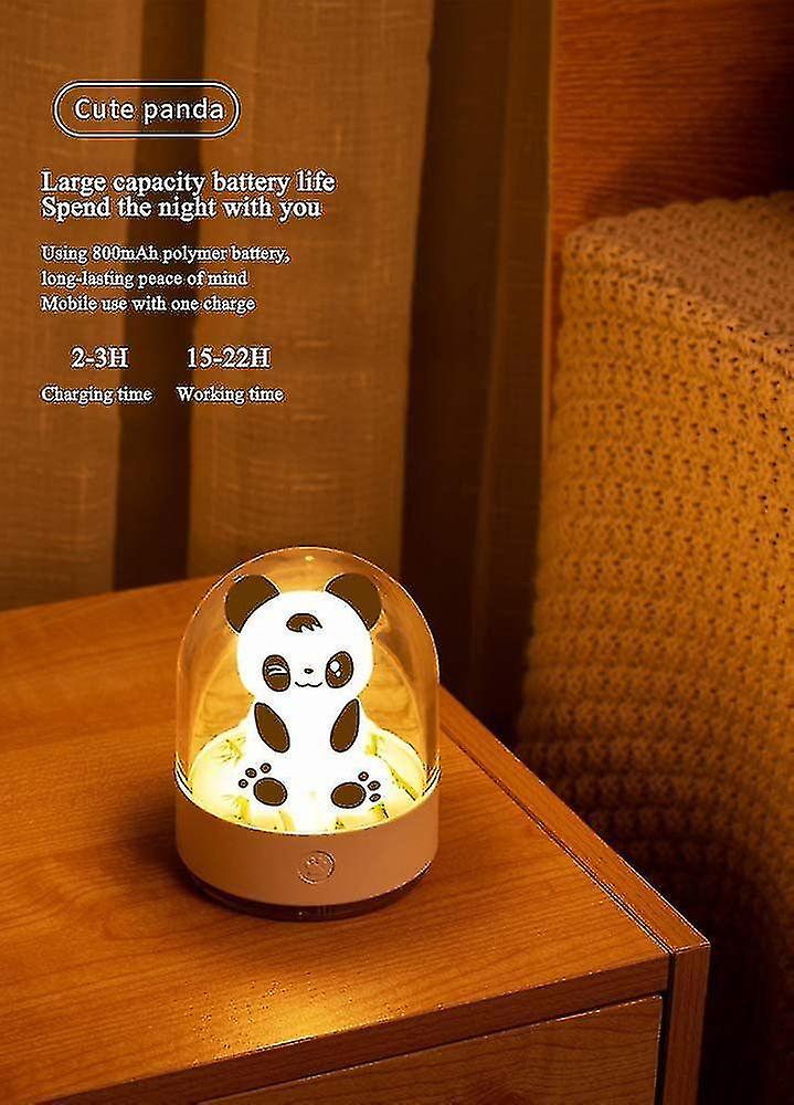 Children's Night Light Panda Led Light With Usb Charging And Color Changing Bedroom (pink)