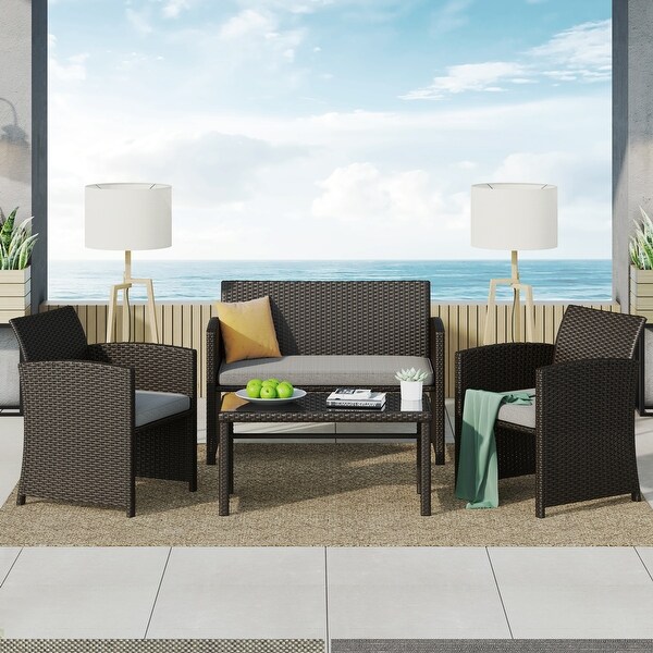 Corvus Alsace 4piece Outdoor Rattan Wicker Sofa Set