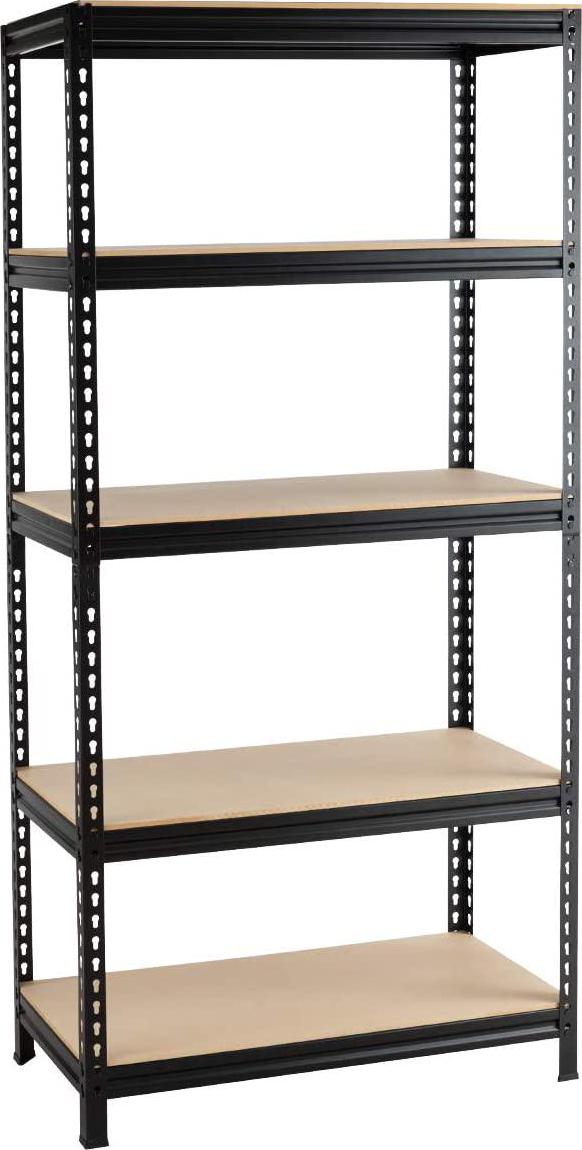 SUGIFT 5-Tier Steel Shelving Unit 27.6 W x 11.8 D x 59 H， Black