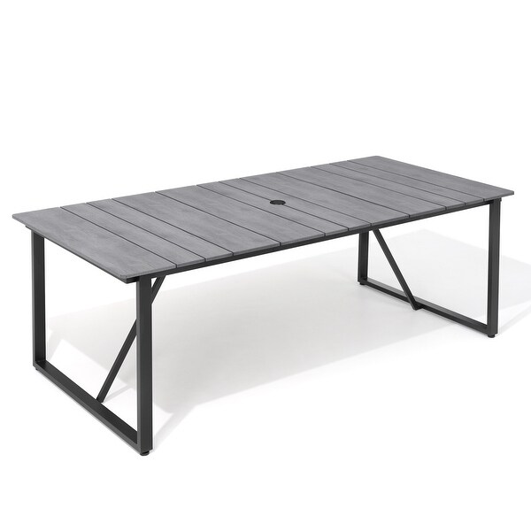 Patio Aluminum Dining Table Outdoor Patio 6 Person Rectangular Table