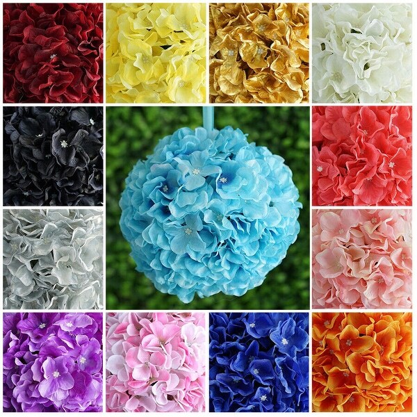 4Pcs Silk Hydrangea Kissing Balls 7 Inch