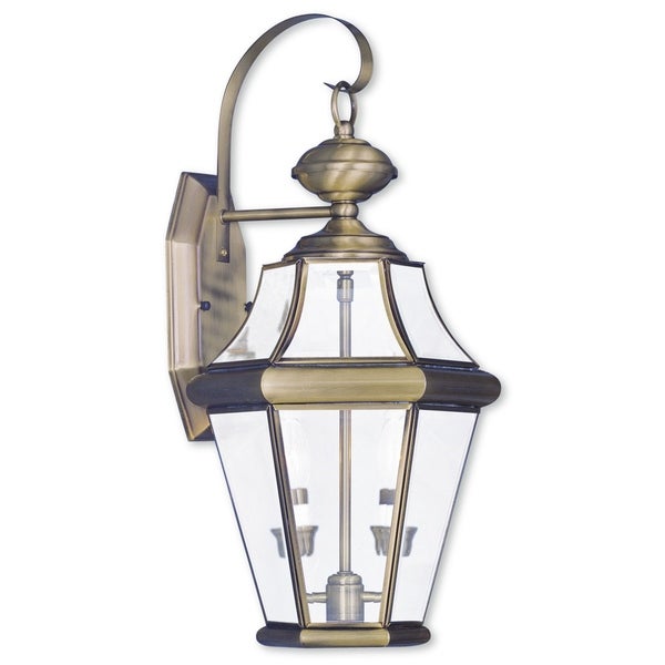 Livex Lighting Georgetown Antique Brass 2-light Outdoor Wall Lantern Shopping - The Best Deals on Outdoor Wall Lanterns | 18909423