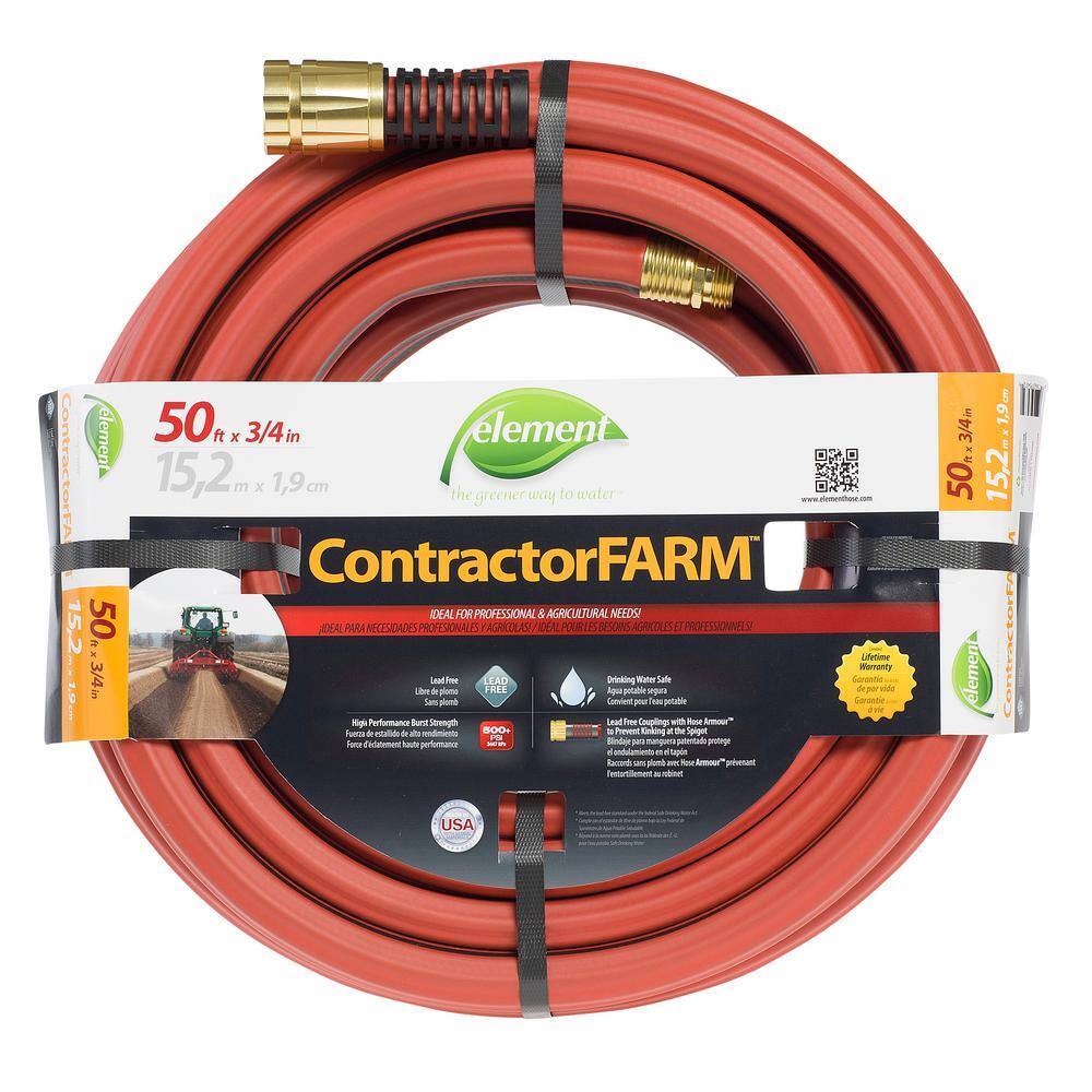 Element ContractorFarm 34 in. x 50 ft. Heavy Duty Contractor Water Hose ELCF34050