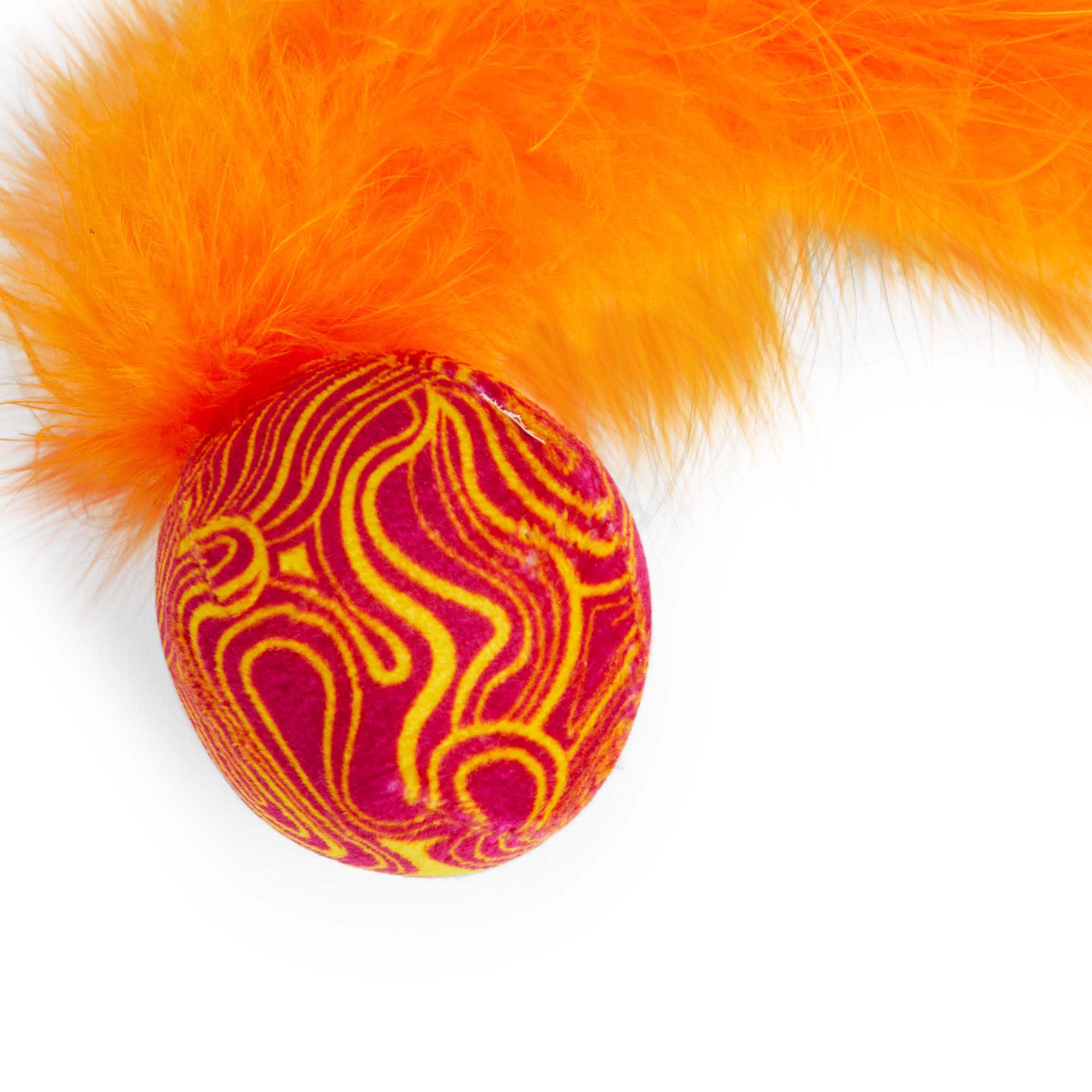 Leaps  Bounds Feather Boa Balls Assorted Colors Cat Toy， X-Small