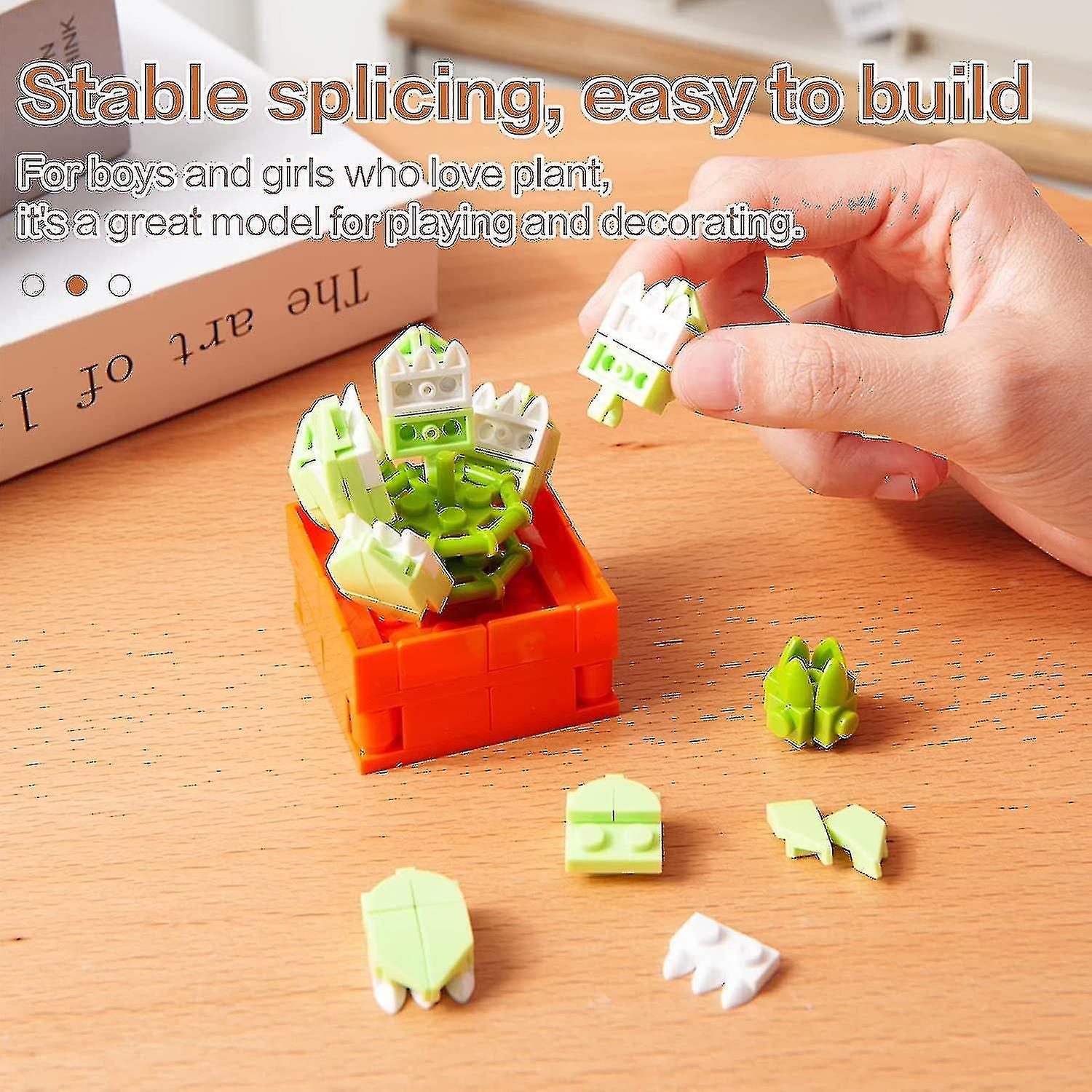 Plant Series Building Block Kit， Bonsai Model Creative Plant Building Block Toy Home Decoration， Chi