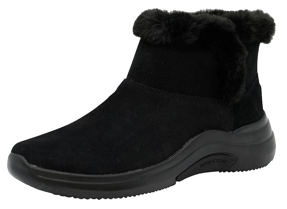 Skechers On The Go Midtown So Plush Black Womens Suede Ankle Boots