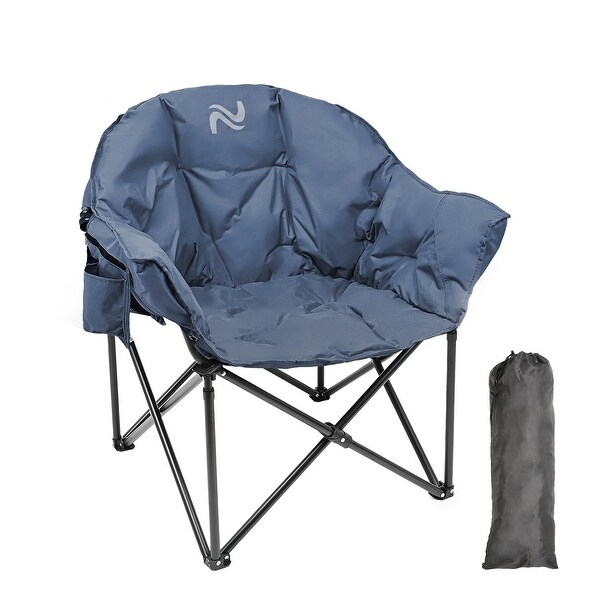 DoCred Oversized Camping Chair，Fully Padded Folding Moon Chair