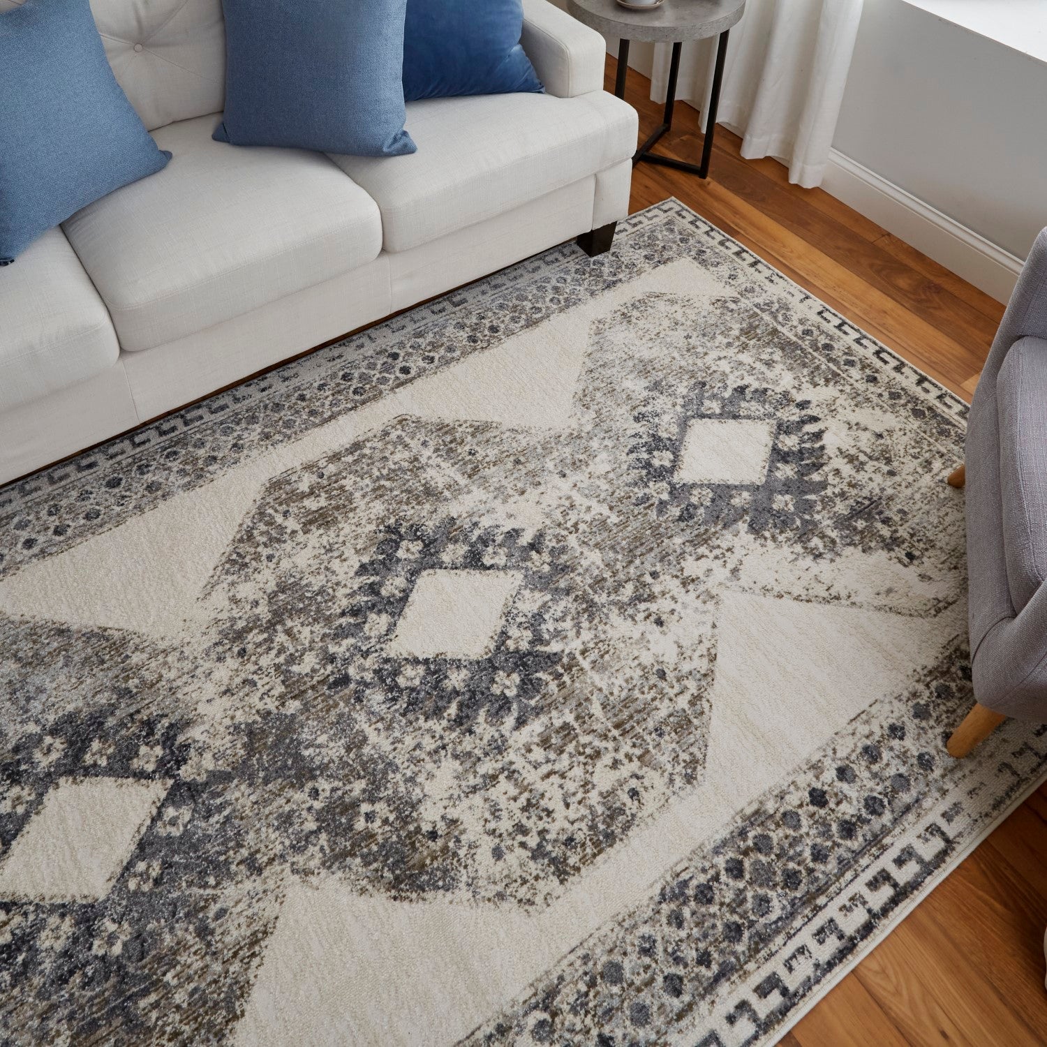 Kiba Distressed Ivory/Taupe/Gray Rug