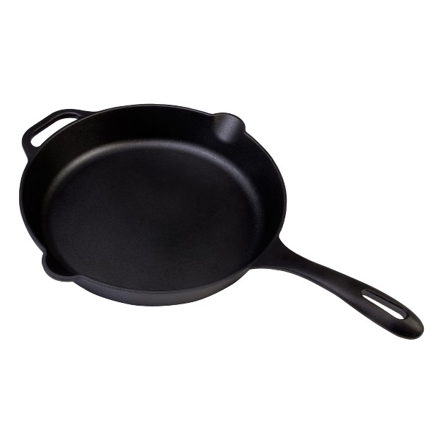 Cast Iron Skillet With Double Loop Handles Black