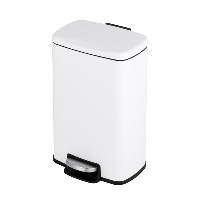 8 Gal./30 Liter Rectangular Matt White step-on Trash Can for kitchen