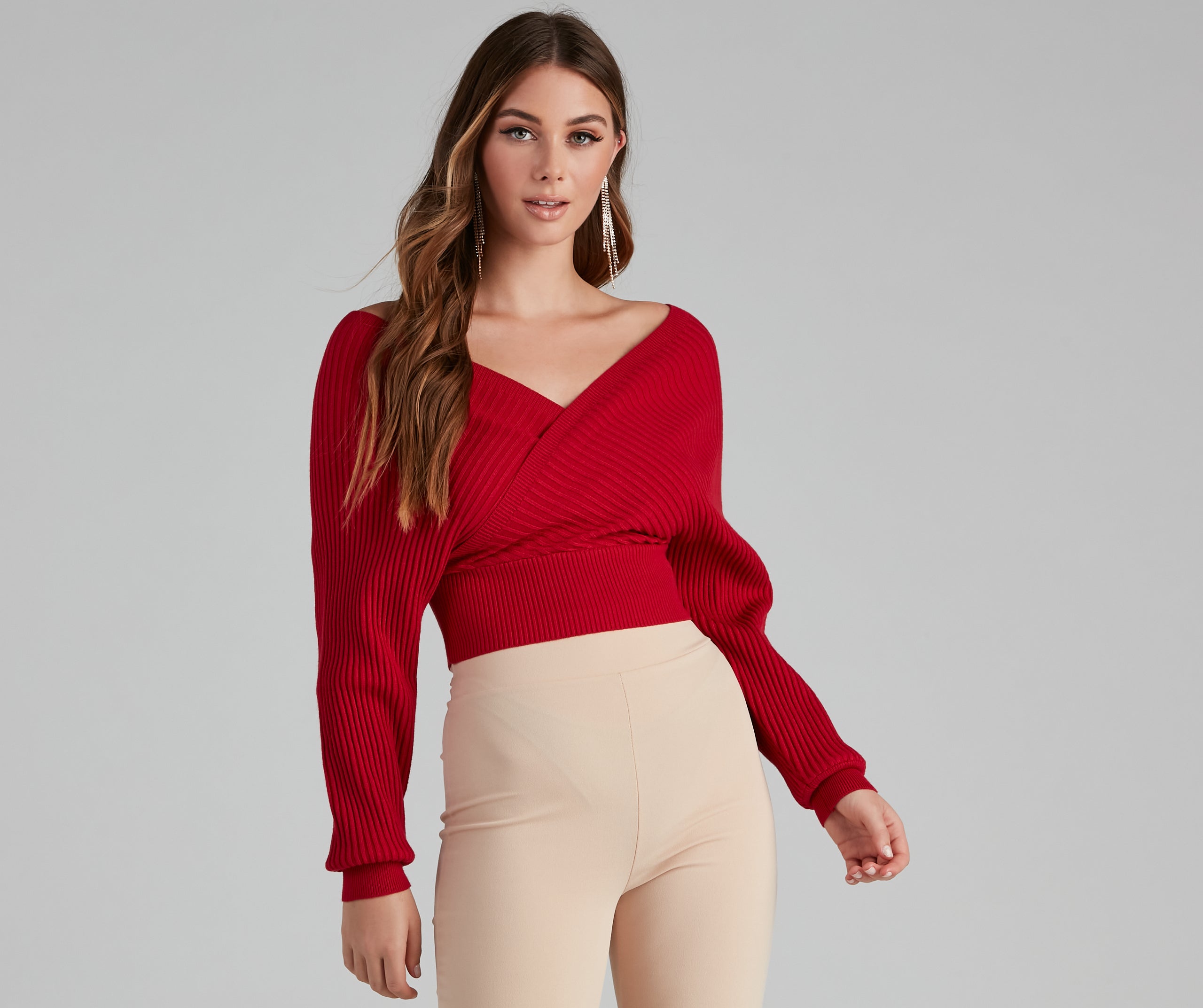 Doll It Up Open Back Ribbed Sweater