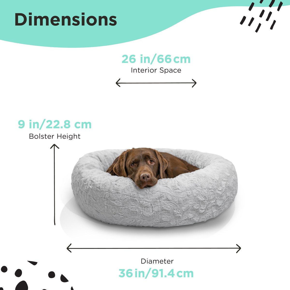 Best Friends by Sheri Calming Lux Fur Donut Cuddler Bolster Cat and Dog Bed