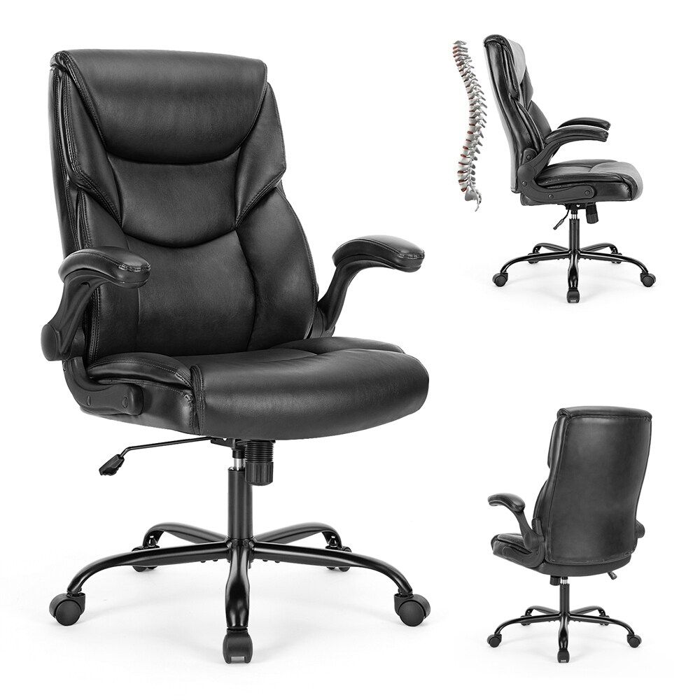 Ergonomic Office Chair with High Back  Flip Up Armrest and Adjustable