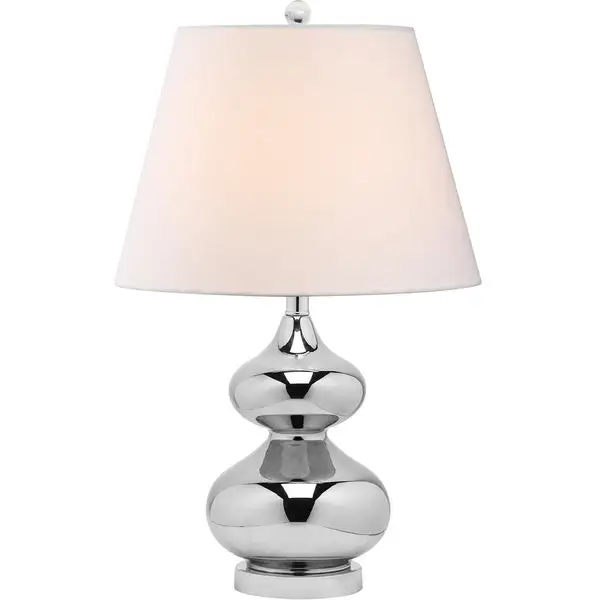 SAFAVIEH Lighting 24-inch Eva Silver Double Gourd Glass Table Lamp - 14