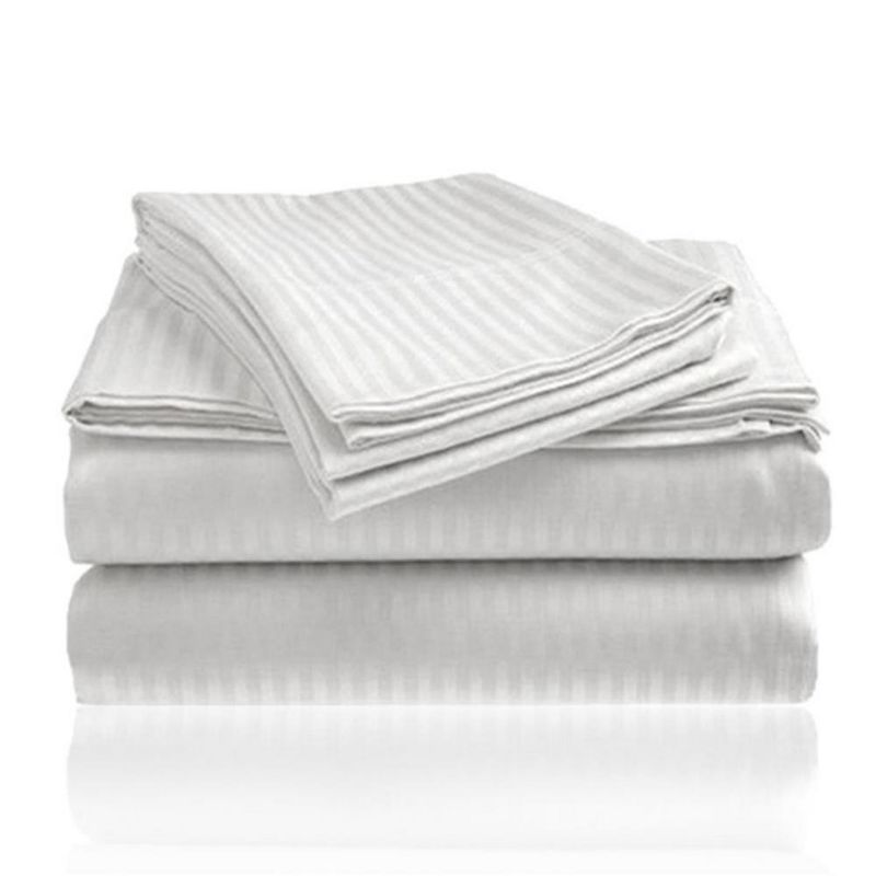 Embossed 1800 Series Wrinkle Resistant Ultra Soft Stripe Premium All Season Bed Sheet Set