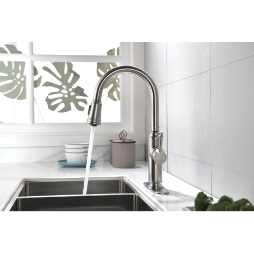 Single Handle High Arc Pull Out Kitchen Faucet Sin...