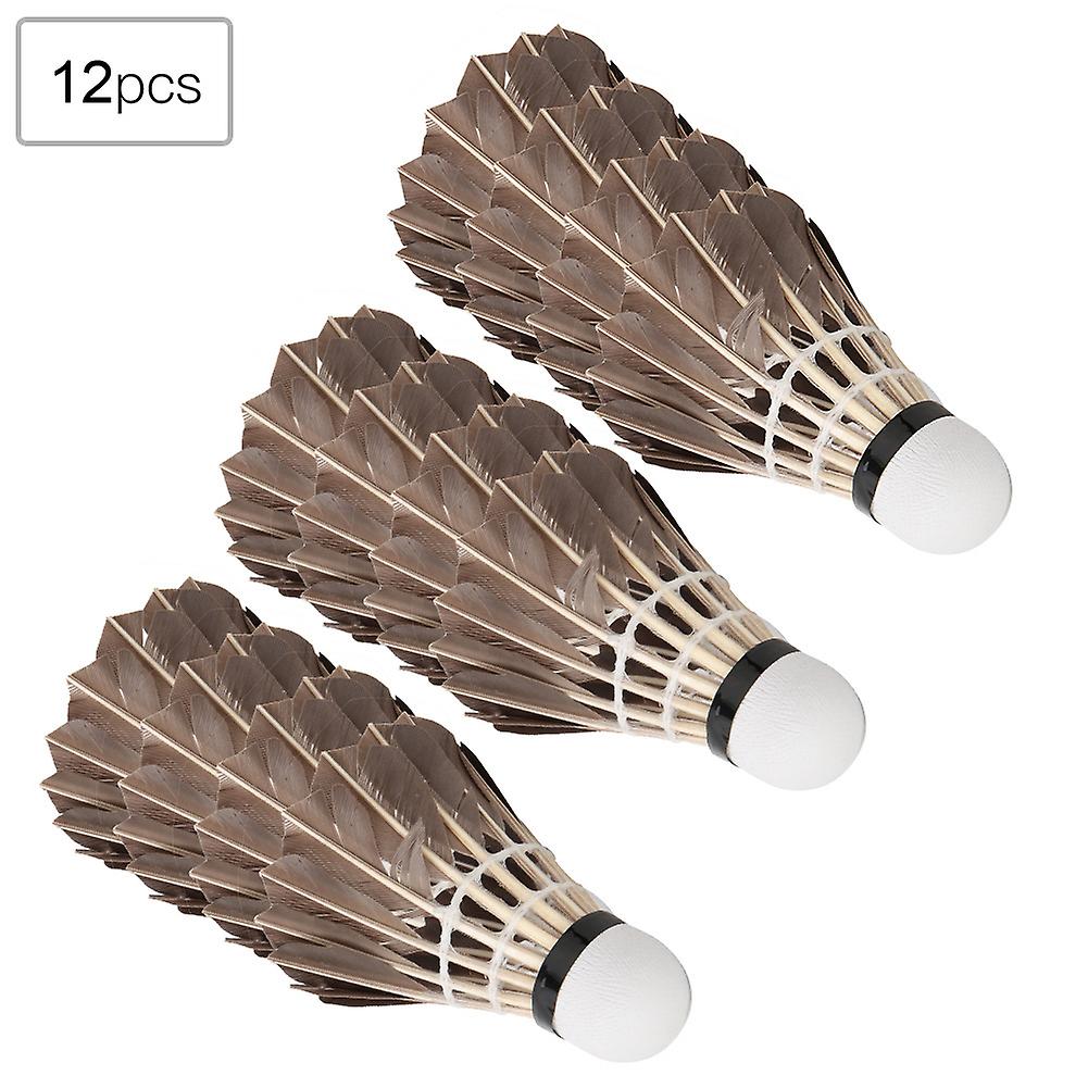 12pcs High Speed Goose Feather Badminton Balls Shuttlecocks Outdoor Indoor Training