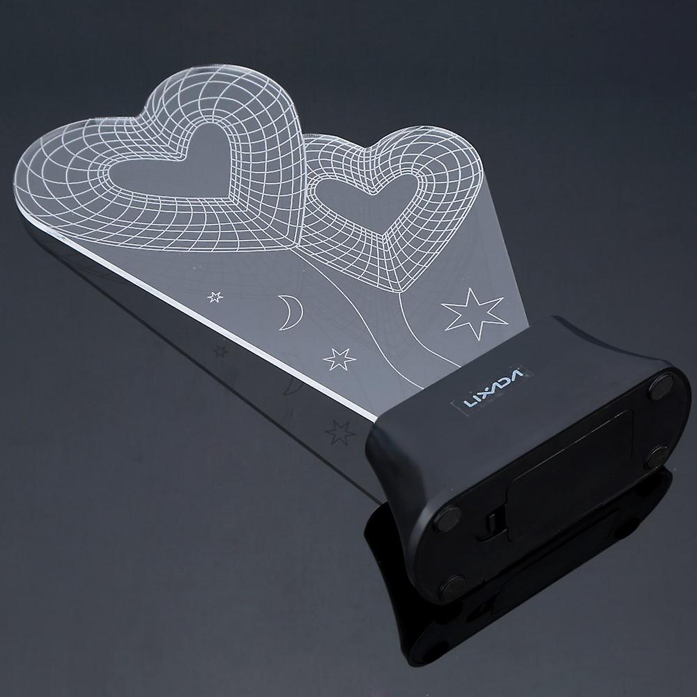 Lixada 3d Led Lamp Light Usb Heart To Heart Colorful Night Light For Wedding Deco Innovative Christmas Gift Present No.233533