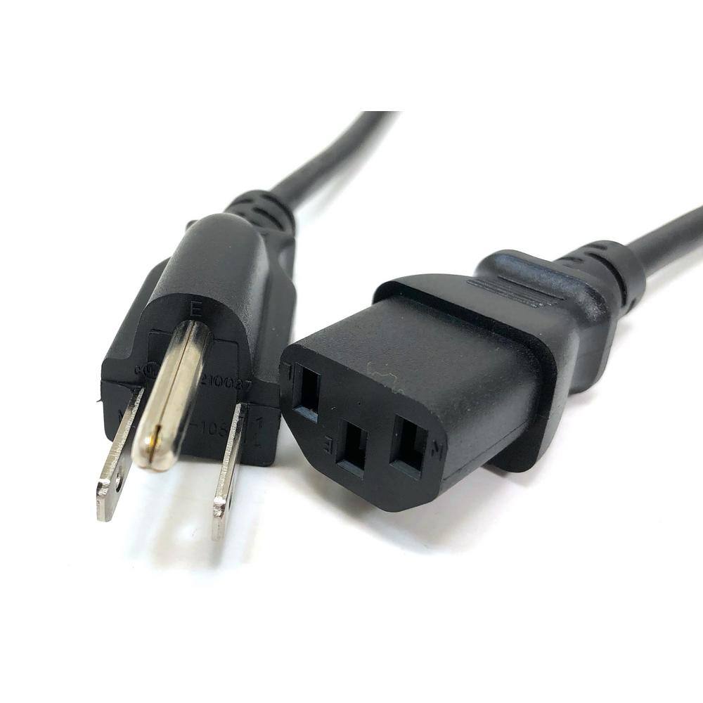 Micro Connectors Inc 6 ft. NEMA 5-15P to C13 Universal AC Power Cord UL Approved 18AWG3 Conductors- Black (2 per Box) M05-113UL-2P