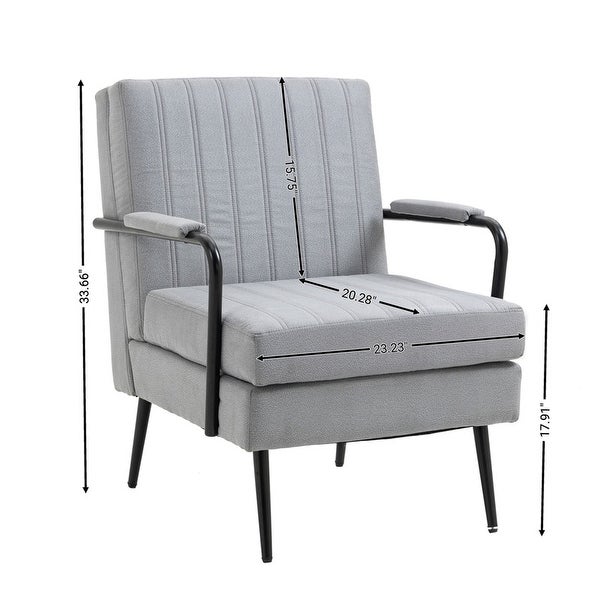 Mid-Century Modern Accent Chair Armchair， Lounge Chair Reading Chair with Metal Leg and Thicken Cushion for Living Room Bedroom