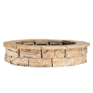 Natural Concrete Products Co 44 in. Fossill Brown Round Fire Pit Kit FSFPB