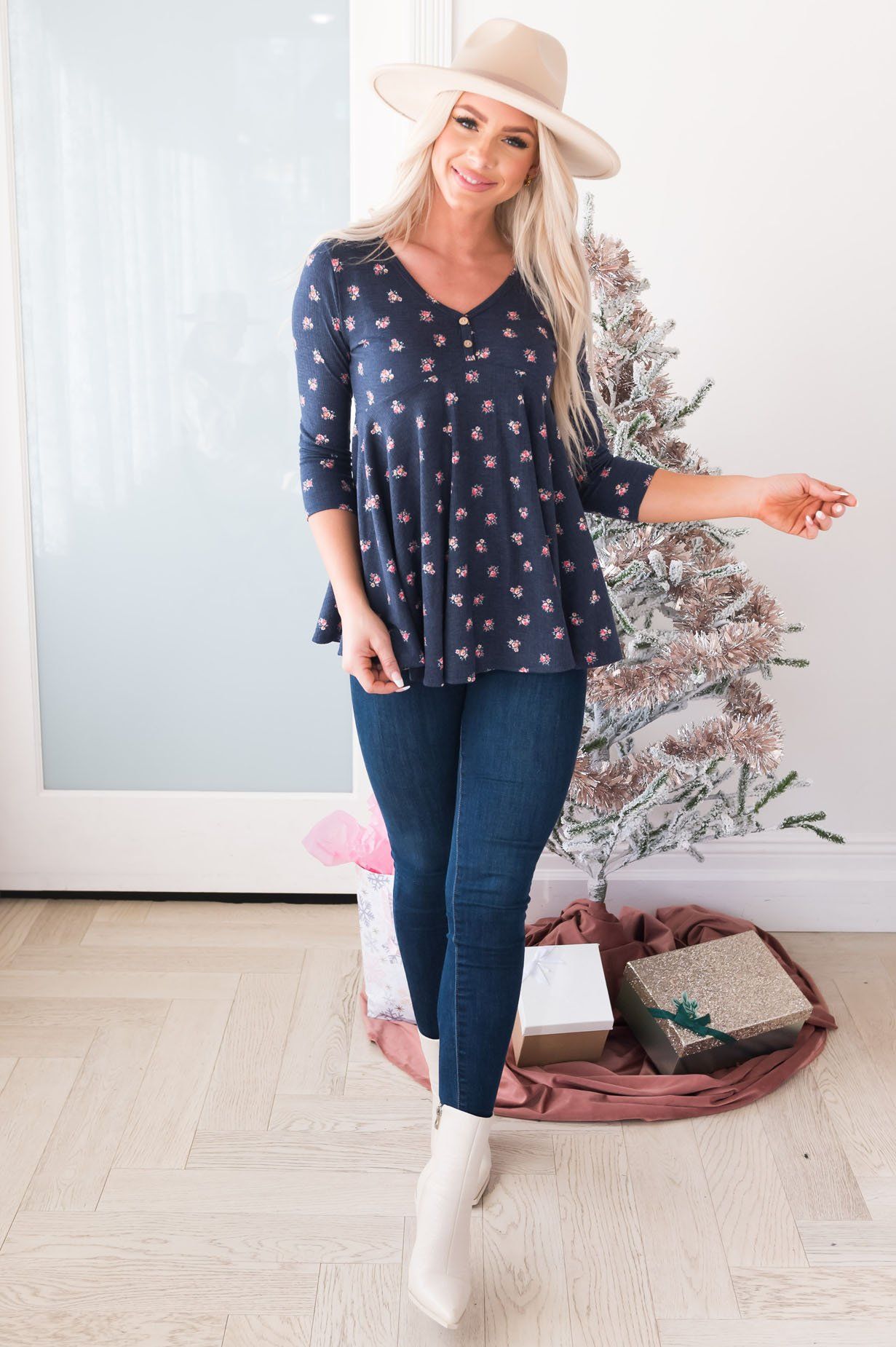 Floral Lullaby Modest Blouse