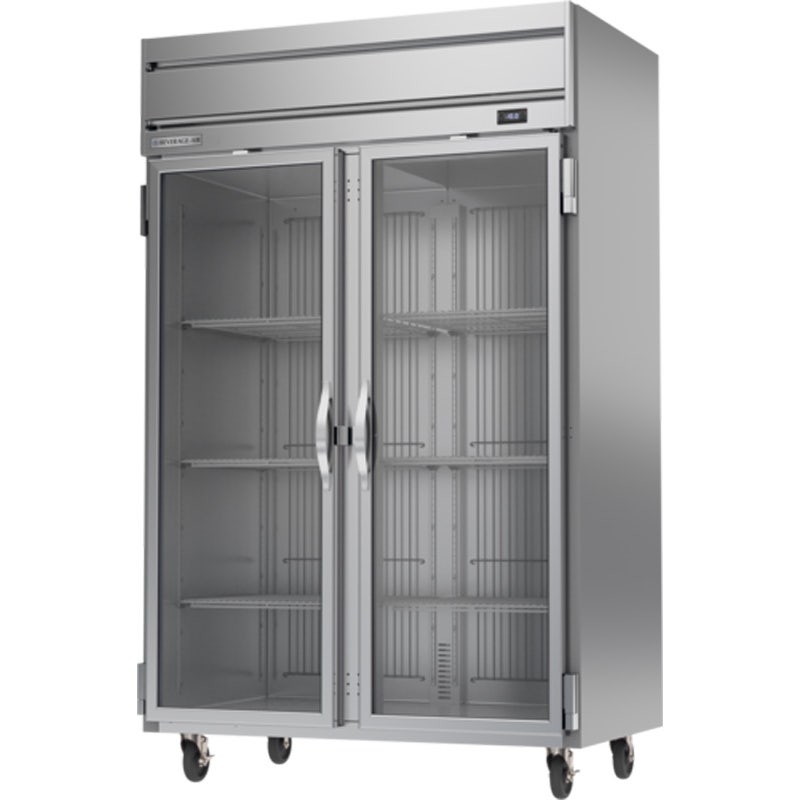 Beverage-Air HFS2HC-1G Reach-In Freezer， Horizon Series， 1 Glass Door， 2-Section， Coil-Coated Sides