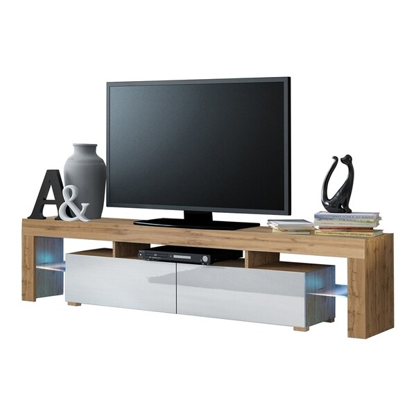 Milano 200 Modern 79-inch TV Stand with 16 Color LEDs