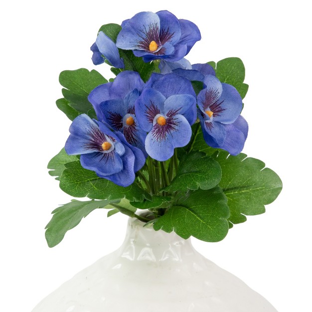 Blue Pansy Artificial Silk Floral Bouquet