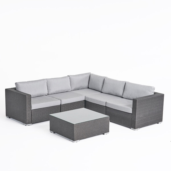 Santa Rosa Outdoor 6piece Wicker Seating Sectional Set with Cushions by Christopher Knight Home