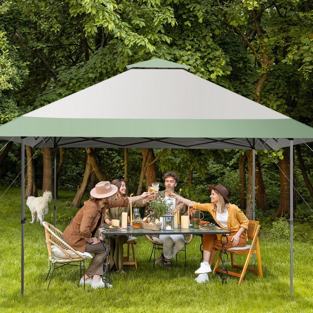 Costway 13x13ft Patio Pop up Gazebo Canopy Tent Instant Sun Shelter Outdoor Wheeled Bag