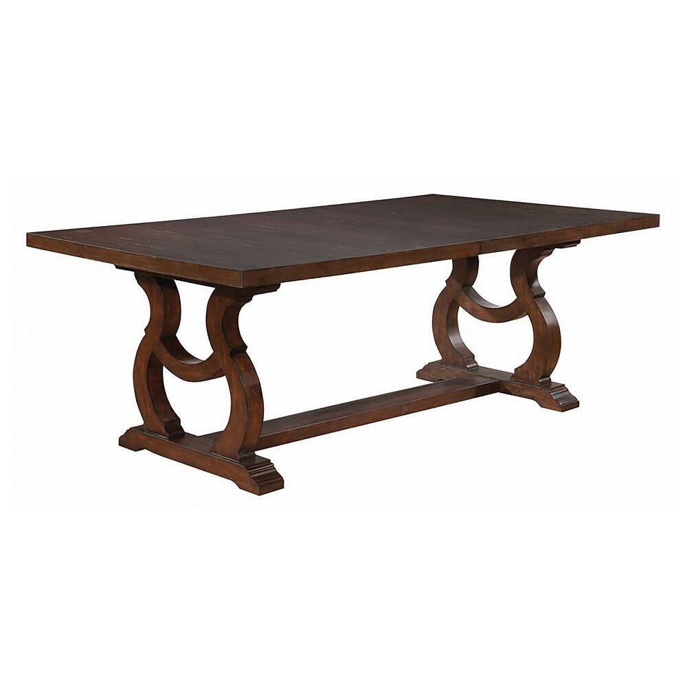 Coaster Furniture Brockway Trestle Dining Table Antique Java And Barley Brown   104.25'' x 46.00'' x 30.00''