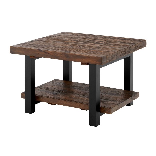 Pomona Cube Coffee Table Reclaimed Wood Rustic Natural Alaterre Furniture