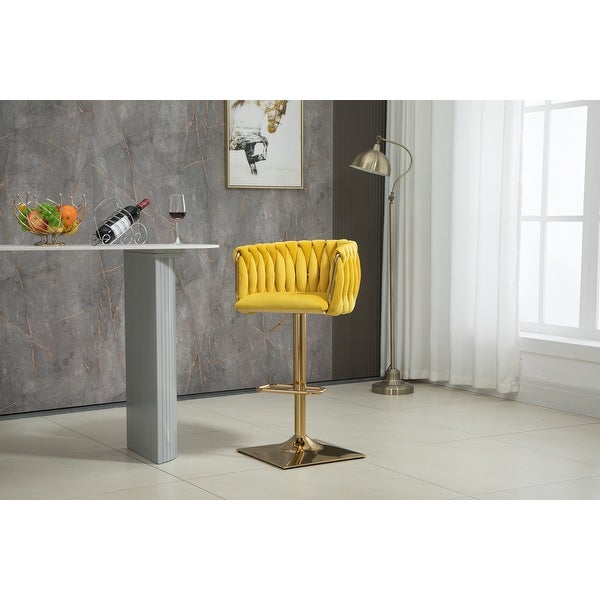 Upholstered Bar Stools with Back and Footrest， Counter Height Dining Chairs