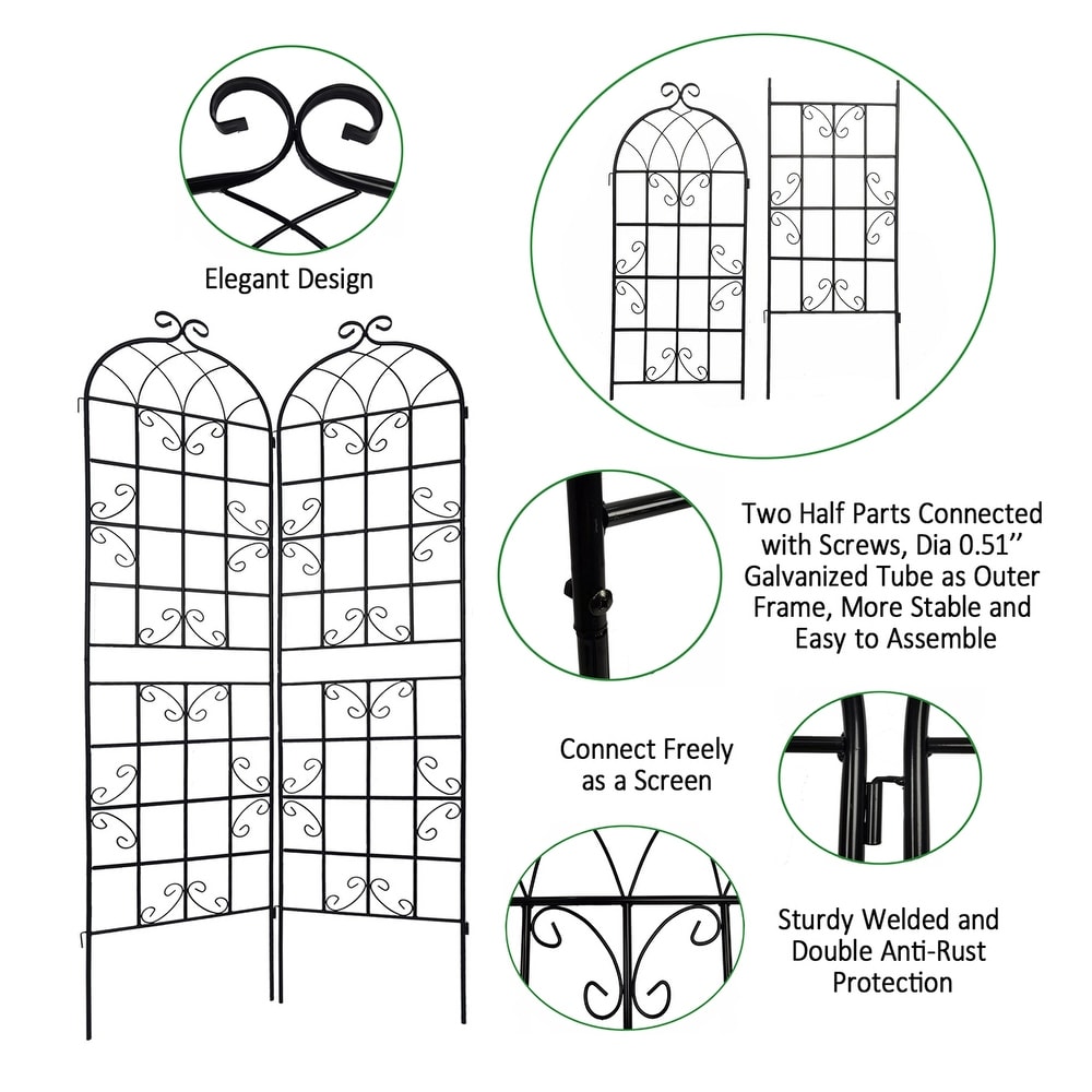 4 Pack Metal Garden Trellis 86.7\