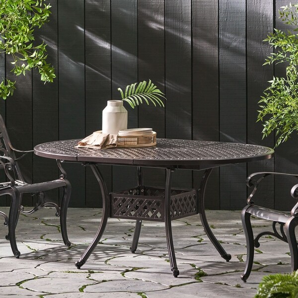 Outdoor Expandable Aluminum Dining Table with Lightweight and Stable Aluminum Frame