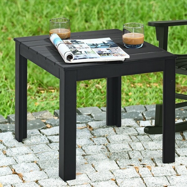 Wooden Square Patio Coffee Bistro TableBlack