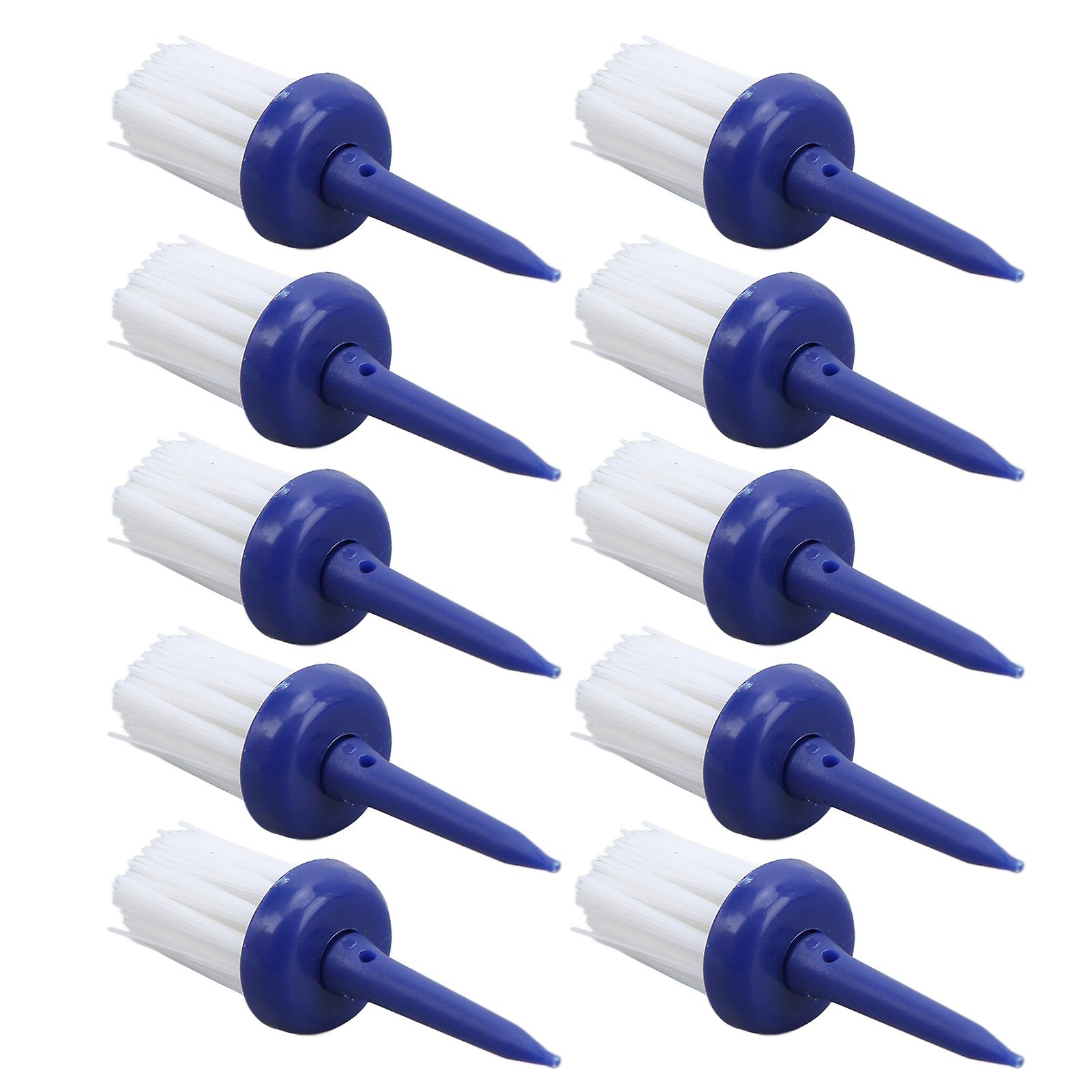 10pcs Golf Tees Brush Type Low Resistance More Distance Consistent Height Plastic Tees For Golf Driver Trainingblue Handle White Hair