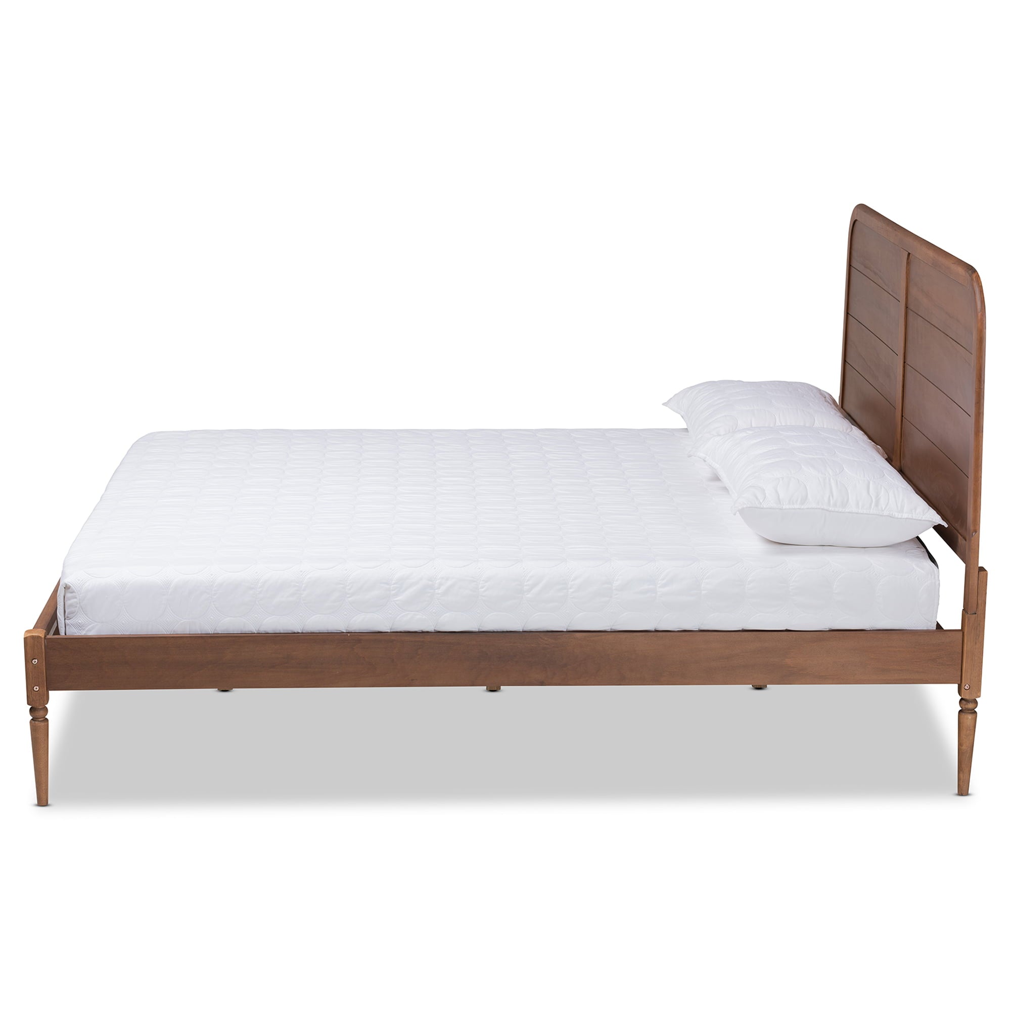 Baxton Studio Kassidy Classic and Traditional Walnut Brown Finished Wood King Size Platform Bed