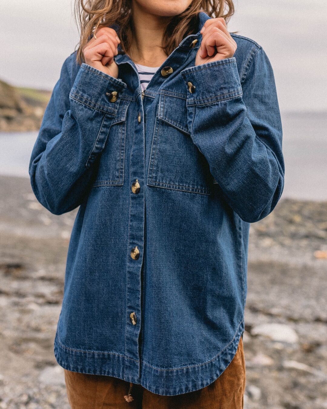 Coral Organic LS Shirt - Washed Denim