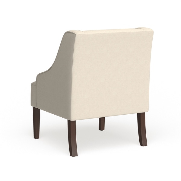 Porch and Den Lyric Cream Swoop Arm Accent Chair