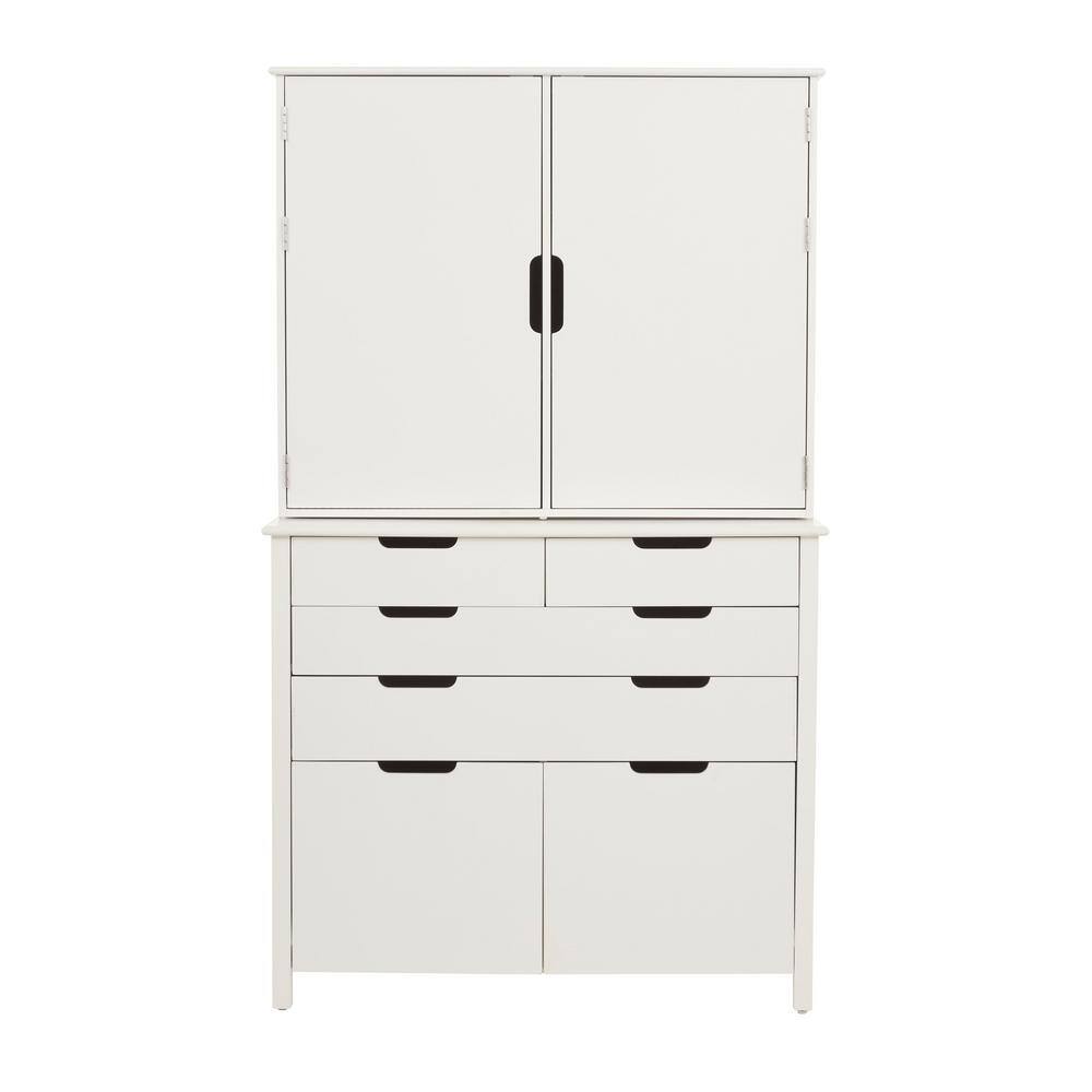 StyleWell White Color Inside and Outside Craft Storage with 2-File Drawers JS-3438-A