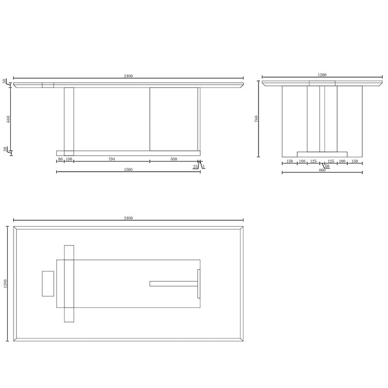 ZEA Boardroom Table 2.4M - Warm Oak & Black