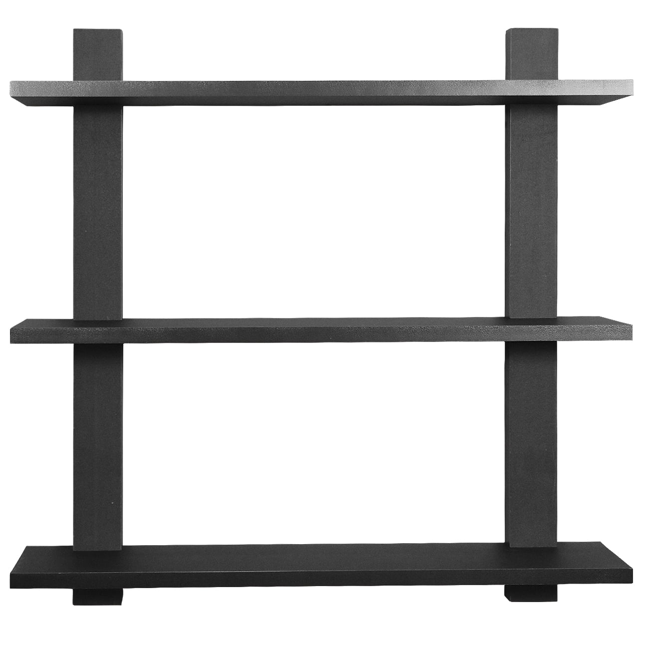 Sorbus 3 Tier Floating Shelves, for Photos, Decorative Items, and Much More - (Black) Medium Density Fiberboard, Wood